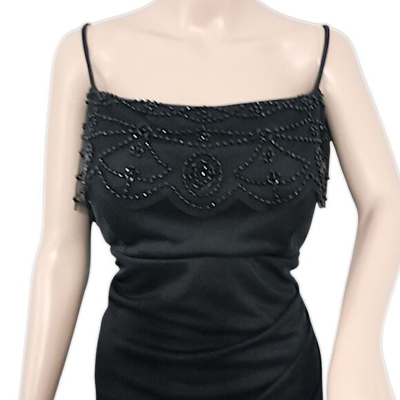 Witchy Sheer Overlay Dress Sz 16 XL Black Beaded Ruched Draped Whimsigoth Fairy. - Picture 14 of 16